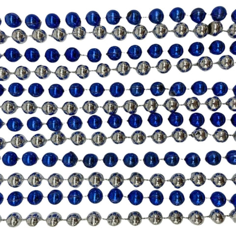 48" x 12mm Metallic Blue and Silver - 10 dozen