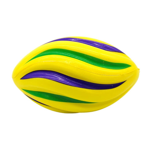 7" Purple, Green, and Yellow Spiral Football (Sack of 40)