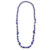 42" 10mm Blue & Silver Necklace with 6 Lightning Bolt Inserts (Case - 10 Dozen)